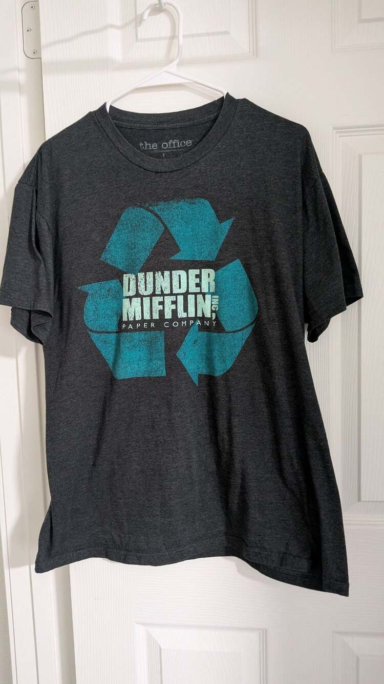The Office Dunder Mifflin T-Shirt Size L Charcoal Recycle